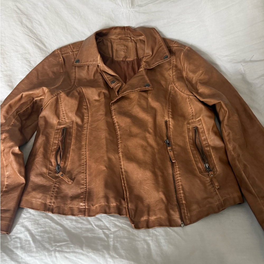 Max Studio Brown Leather Jacket